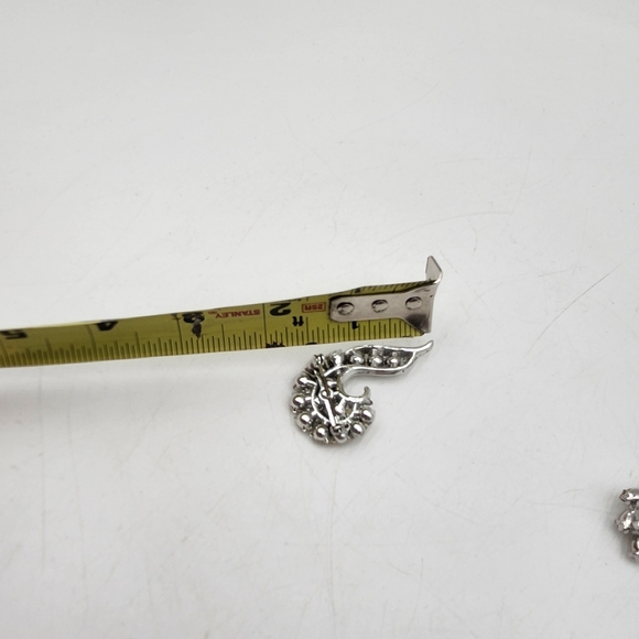 Vintage Swirl Rhinestone Brooch & Earring Demi Set clear silver tone *read - Picture 10 of 15